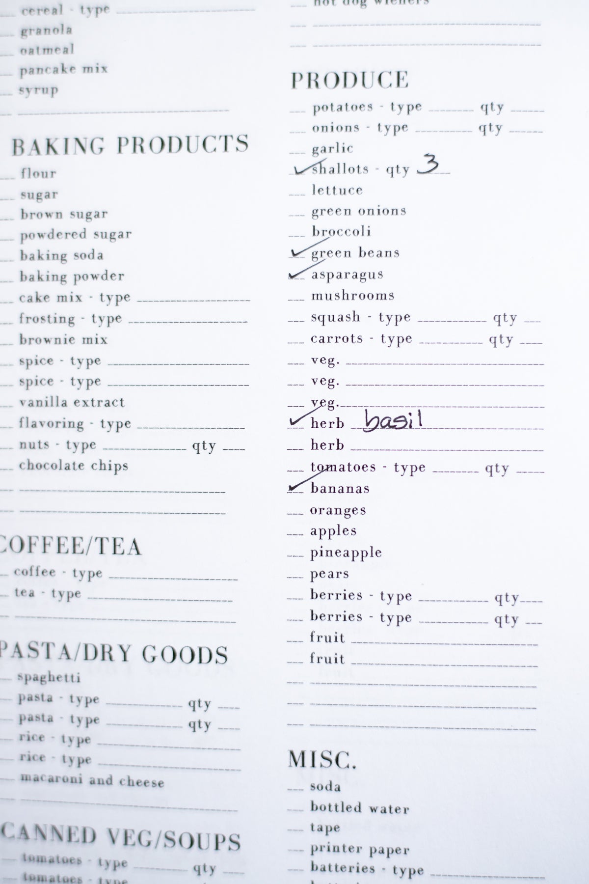 Grocery List Notepad