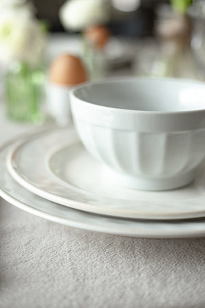 White Café au Lait Bowls/Oatmeal Bowls - Set of 4