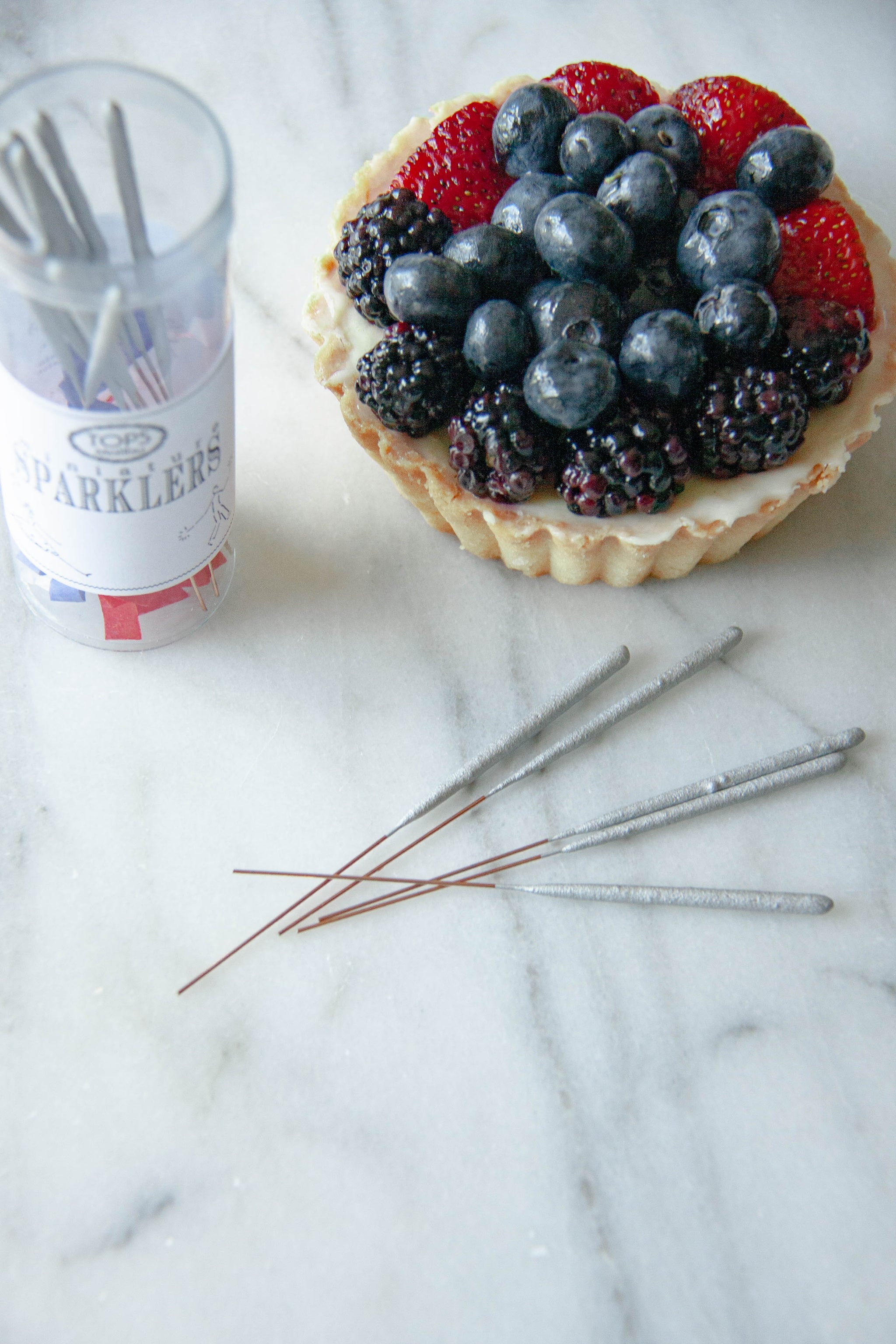 Mini Silver Cake Sparklers 4th of July