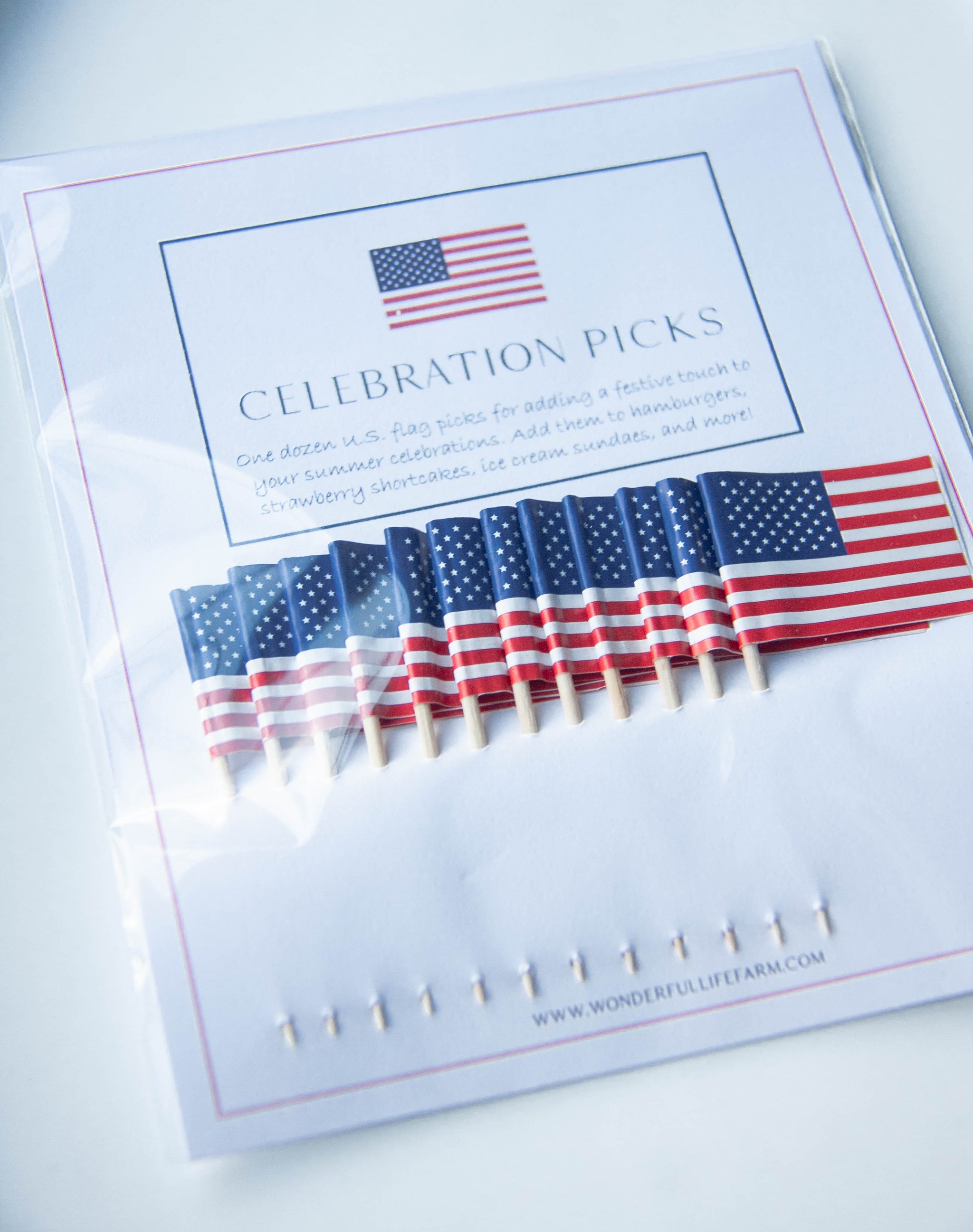 Celebration Picks - U.S. Flag - Pack of 20