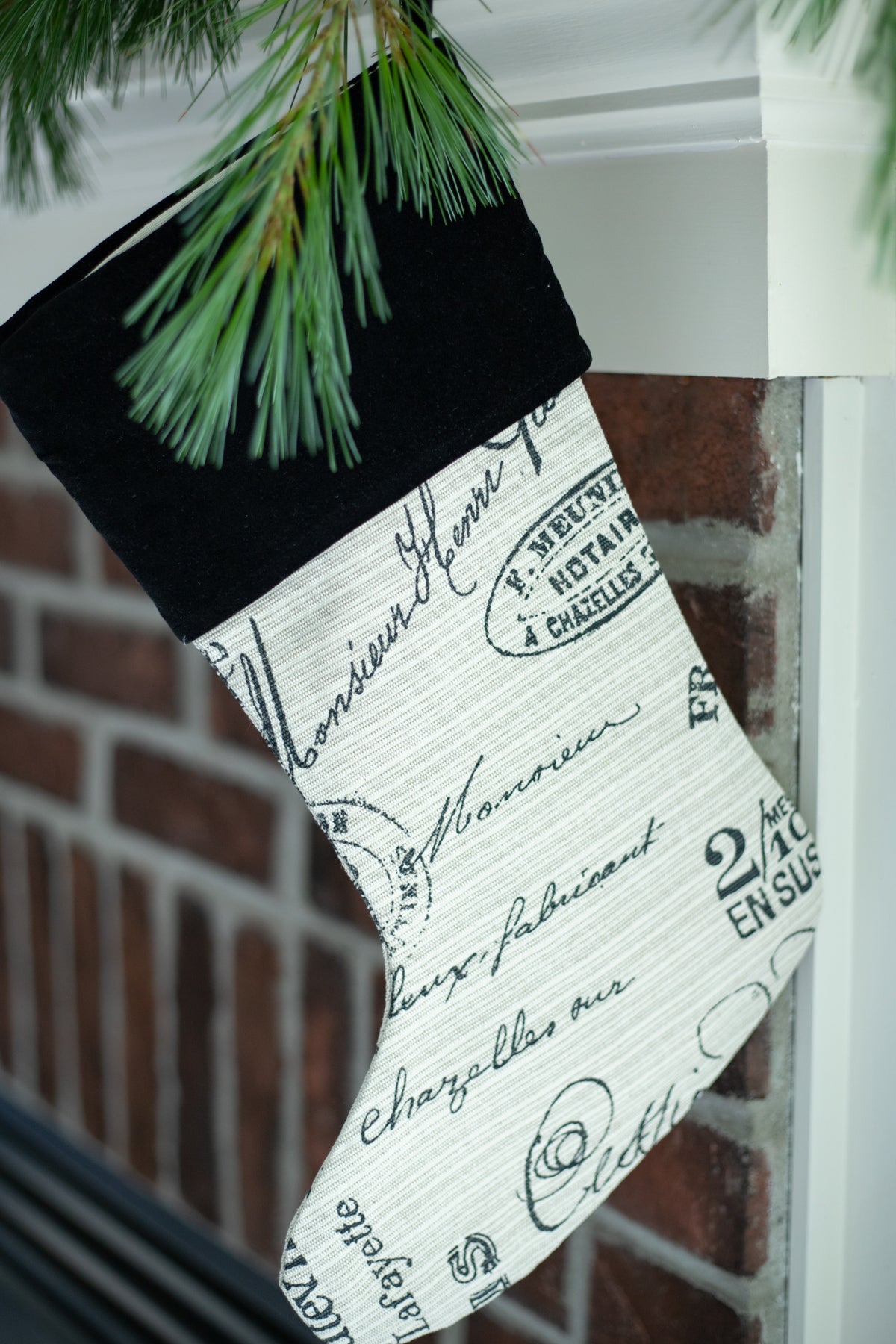 French Chic Christmas Stocking