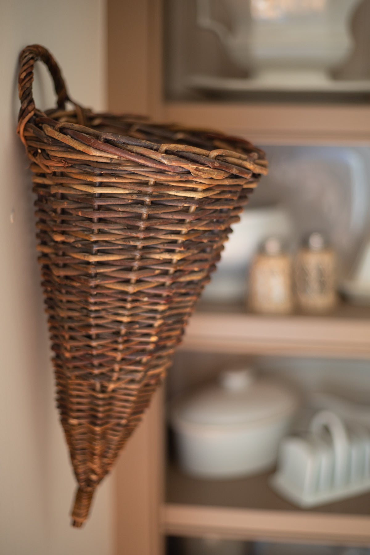 Vintage French Hanging Door Basket