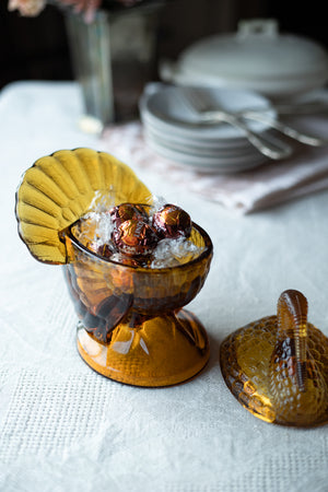 Vintage Gold Turkey Candy Dish