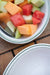 Vintage Outdoor Serving Bowl with Green Stripes
