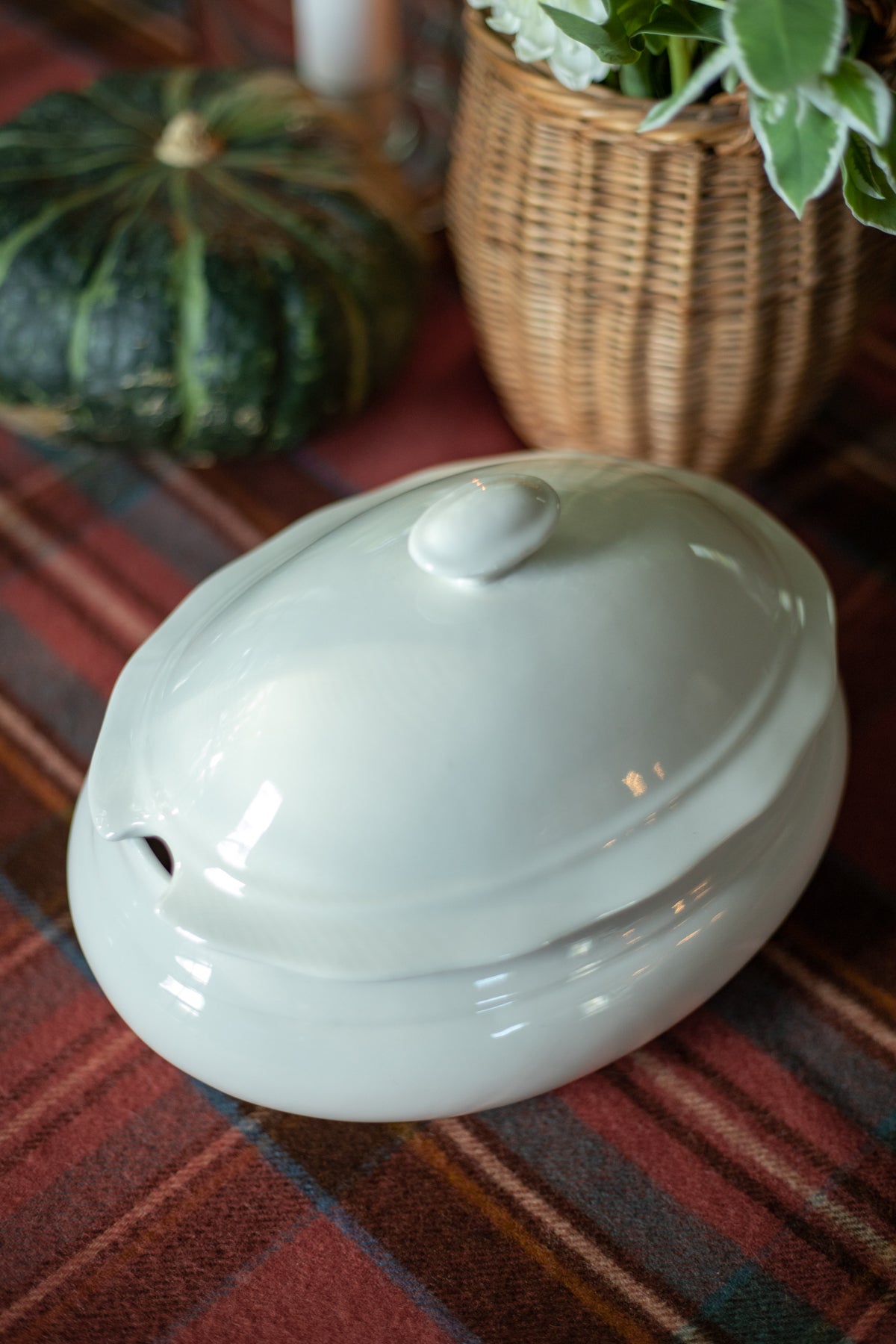 Vintage White Soup Tureen