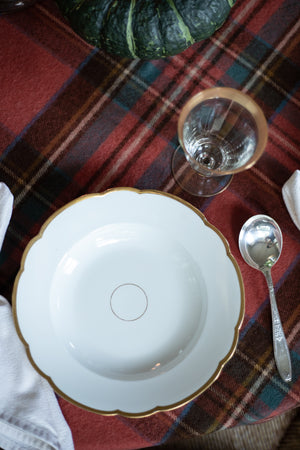 Antique Limoges Soup Bowls - White/Gold Trim - Set of 12