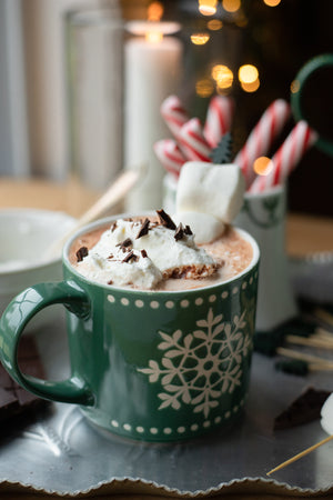 Snowflake Mug - Green and White