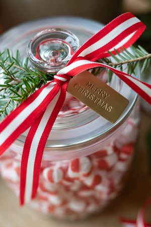 Red and White Grosgrain Ribbon - 5/8" x 30 yds