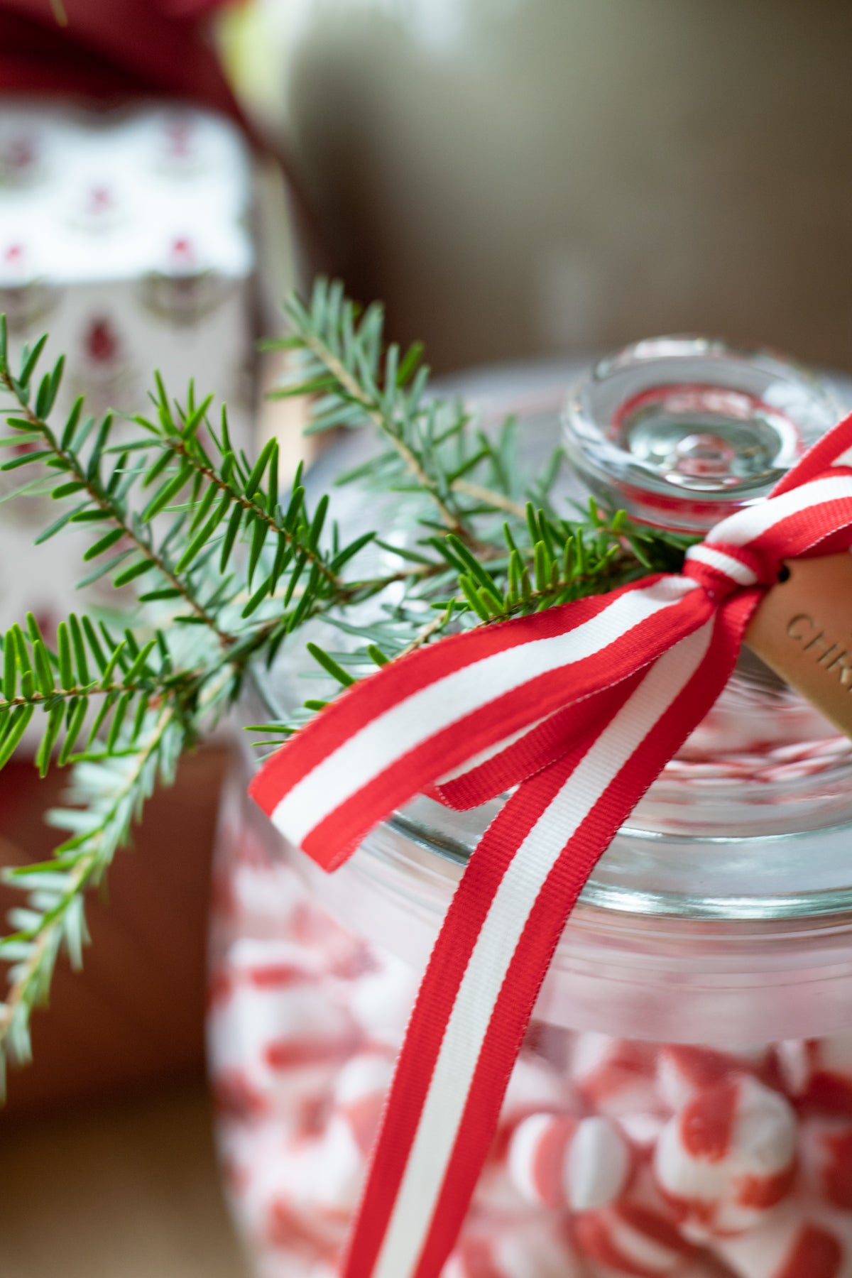 Red and White Grosgrain Ribbon - 5/8" x 30 yds