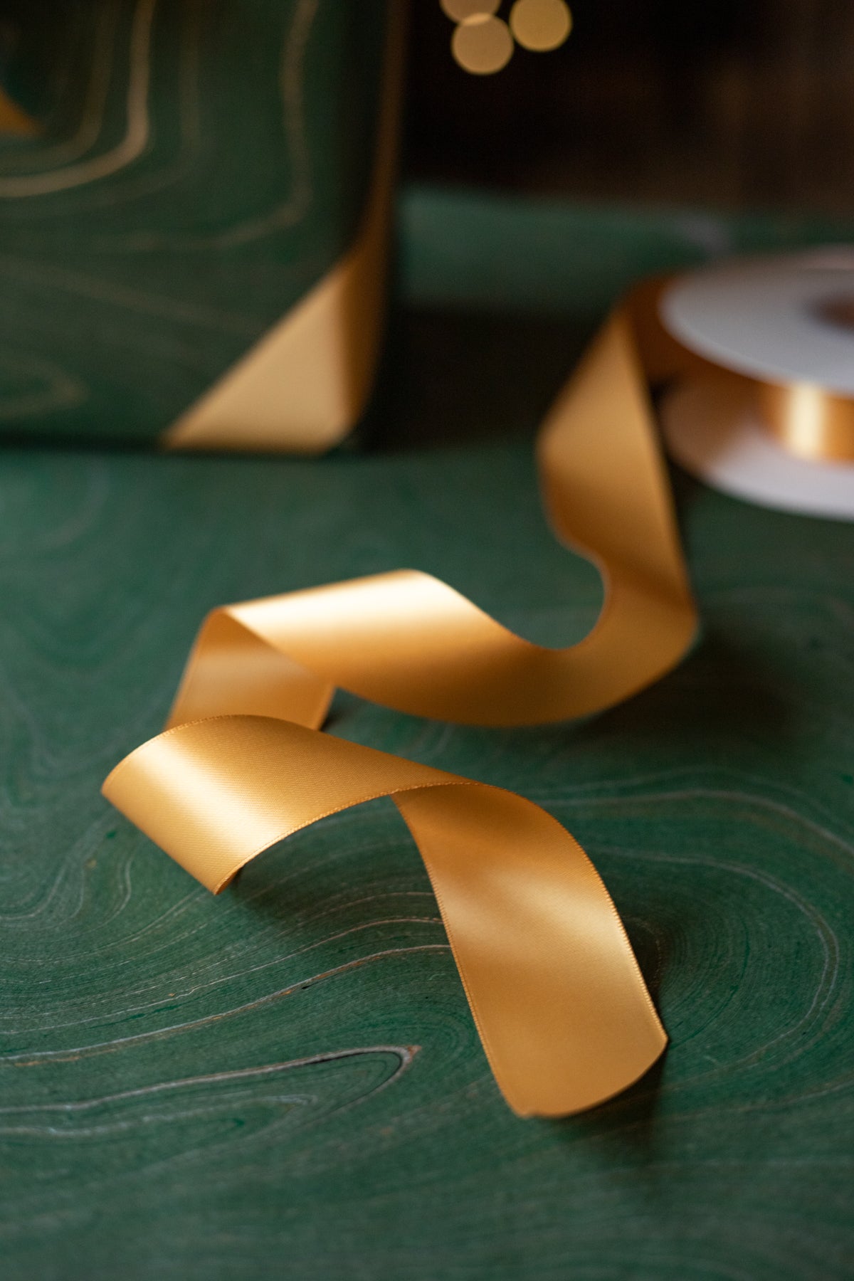 Double-Faced Satin Ribbon - 1 1/2" x 50 yds - Champagne Gold