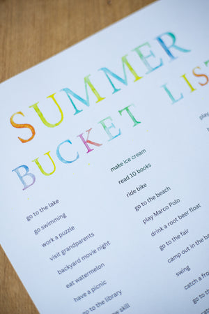 Summer Bucket List Kit for Kids/Families