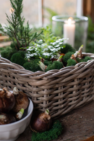 Rattan Lined Planter Basket - Square