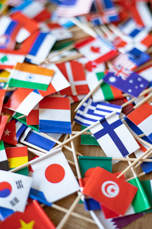 Celebration Picks - World Flags Cupcake Toppers - Pack of 100