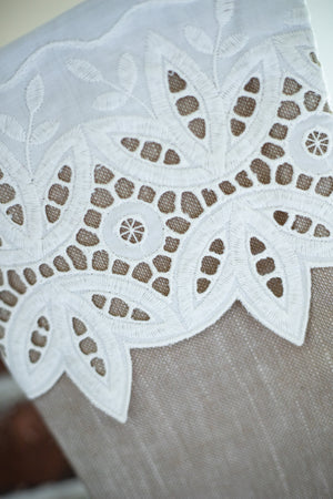 Linen and Lace Christmas Stocking