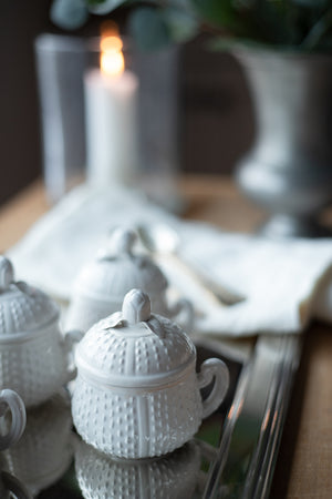 Antique Italian Pots de Creme Pots - Set of 4