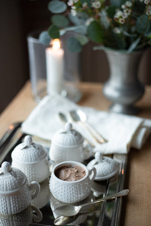 Antique Italian Pots de Creme Pots - Set of 4