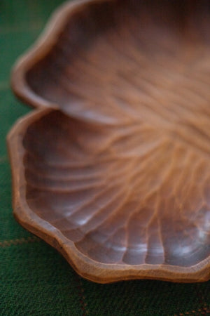 Vintage Wooden Quatrefoil Bread Tray