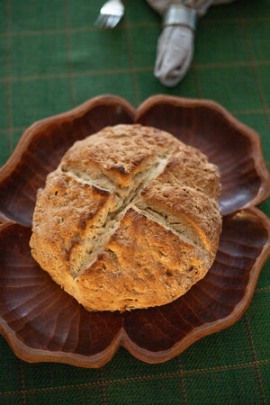 Vintage Wooden Quatrefoil Bread Tray