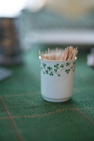 Vintage Shamrock Toothpick Holder or Shot Glass