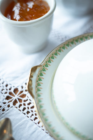 Antique Round Butter Dish with Domed Lid