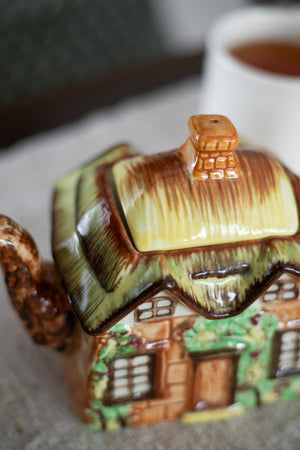 Vintage Thatched Cottage Teapot - Rectangular