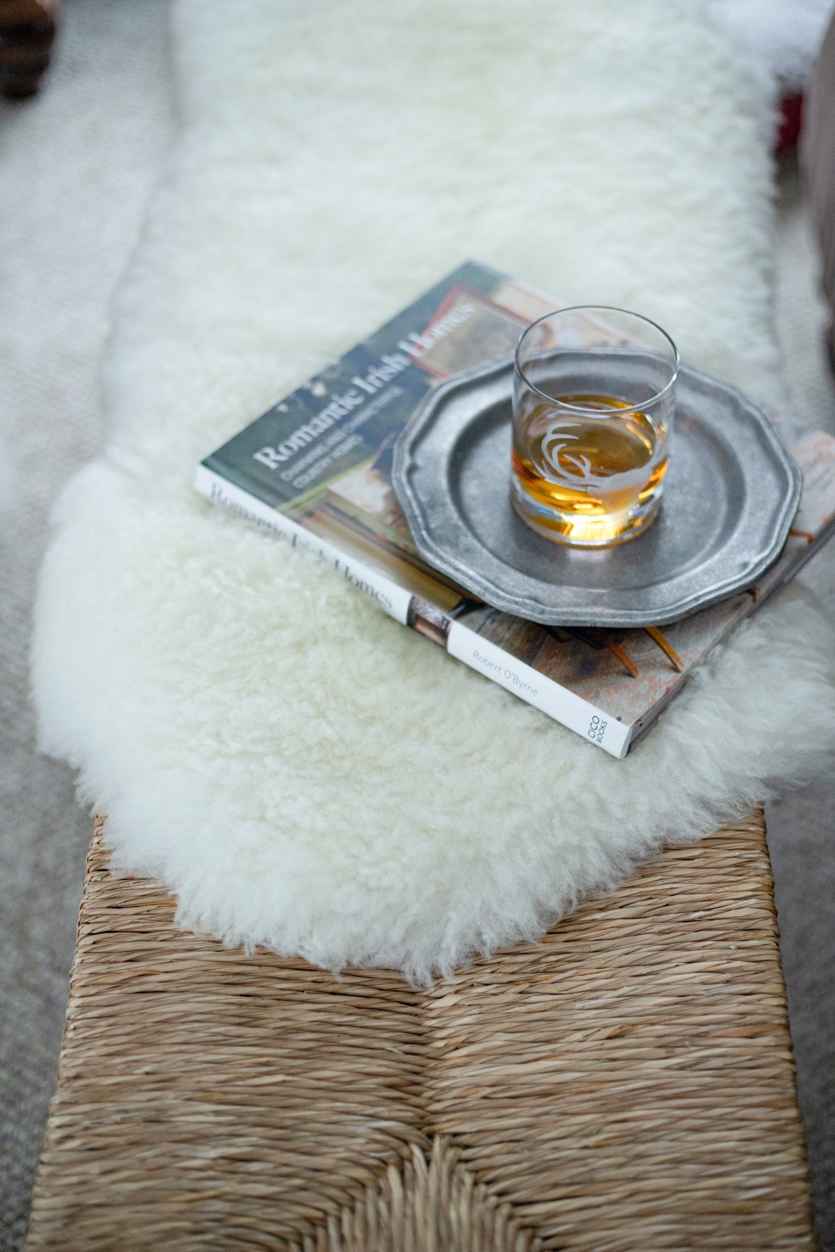 White Sheepskin Throw