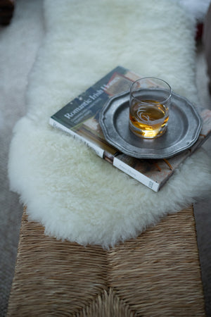 White Sheepskin Throw