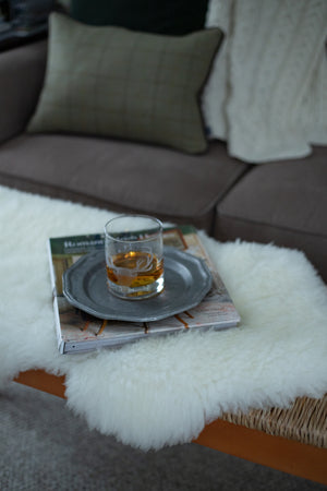 White Sheepskin Throw