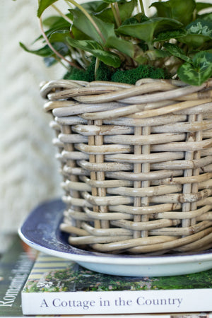 Rattan Lined Planter Basket - Round/Medium