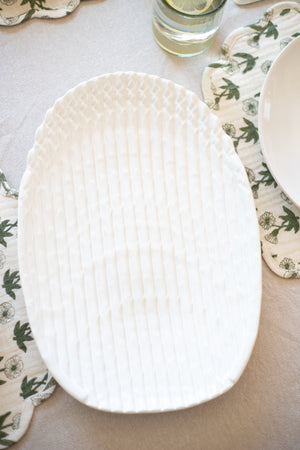 Vintage White Asparagus Platter