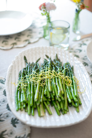 Vintage White Asparagus Platter