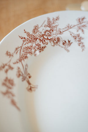 Antique Brown Transferware Ironstone Platter