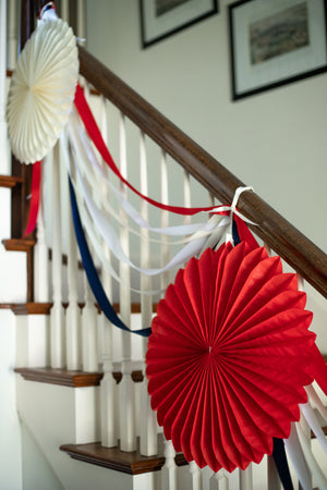 Red, White, and Blue Paper Fans - Set of 3