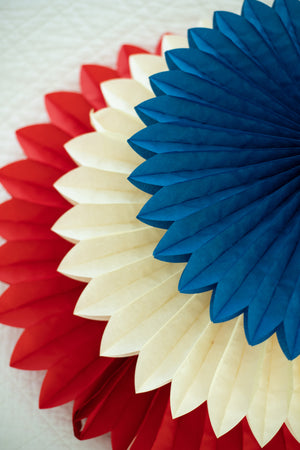 Red, White, and Blue Paper Fans - Set of 3