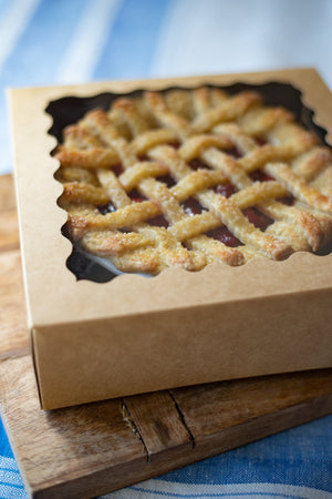 Small Kraft Pie Box with Window - Set of 3