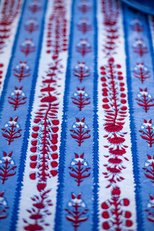 Red, White, and Blue Handprinted Tablecloth