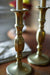 Vintage Pair Aged Brass Candlesticks - no. 1