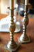 Vintage Pair Aged Brass Candlesticks - no. 3