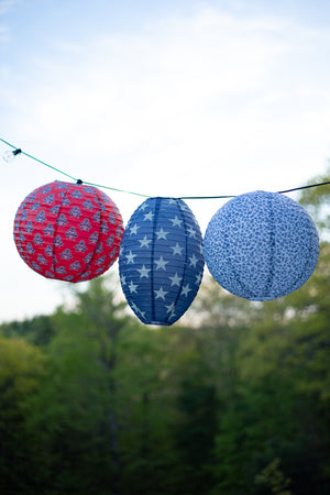 Red, White, and Blue Hanging Paper Lanterns - Set of 3