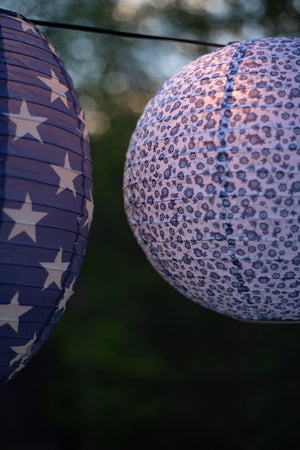 Red, White, and Blue Hanging Paper Lanterns - Set of 3