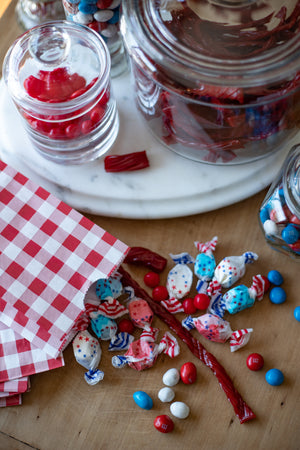 Red Gingham Popcorn/Favor Bags - Package of 10