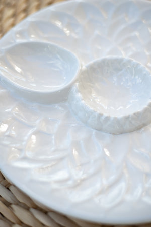 Vintage White Artichoke Plate