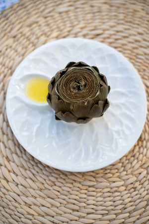 Vintage White Artichoke Plate