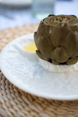 Vintage White Artichoke Plate