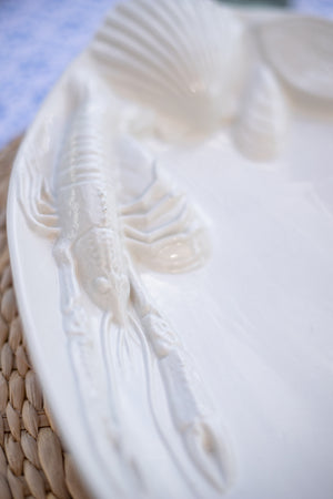 Vintage Large White Seafood Platter