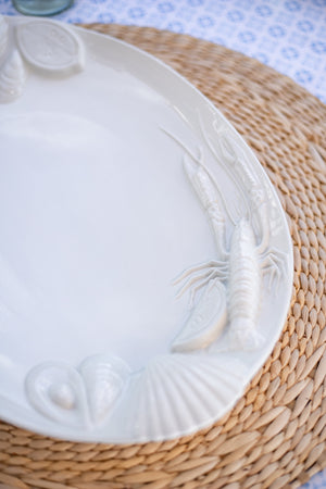Vintage Large White Seafood Platter