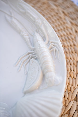 Vintage Large White Seafood Platter