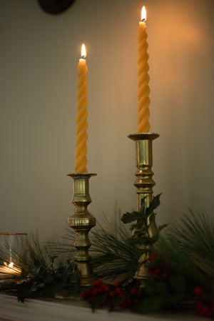 Beeswax Spiral Taper Candles - Set of 2