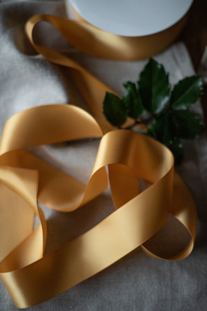 Double-Faced Satin Ribbon - 1 1/2" x 50 yds - Champagne Gold