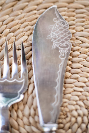 Vintage Mother-of-Pearl Handled Fish Serving Set - Knife/Fork